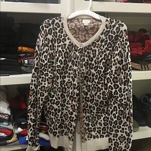 a new day Leopard Print Cardigan - Brown and Black